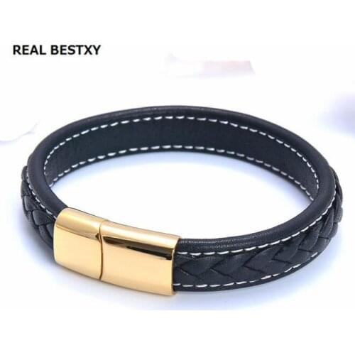 REAL BESTXY Vintage Leather Bracelets For Women Punk Bible Leather Bracelet & Bangle Male Wristband Wrap Men Jewelry braceelts