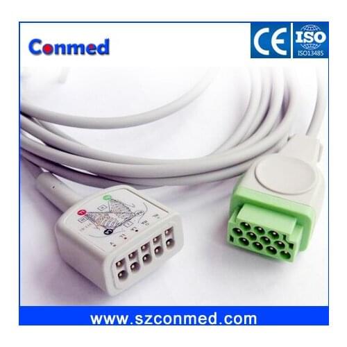 Compatibe New GE ECG trunk cable,5 lead ECG trunk cable 2017003-003 with CE approved Patient ECG CABLE