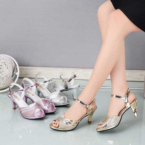 Shoes for Women 2021 Summer New High-heels Fish Mouth Sandals Stiletto Fashion One-word Buckle Woman Elegant Shoes Zapatos Mujer
