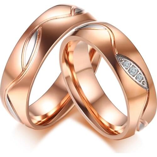 Wholesale Couple Ring for Women Men Stainless Steel Wedding Jewelry Provide Mix Size R00094
