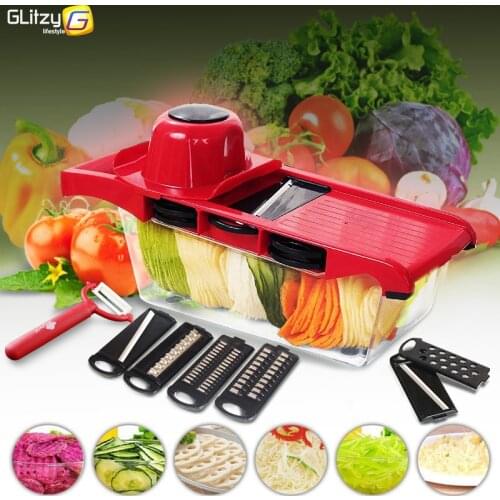 Vegetable Cutter 6 In 1 Dicing Blades Chef Slicer Shredder Fruit Peeler Potato Cheese Grater Chopper Kitchen Accessories Tool