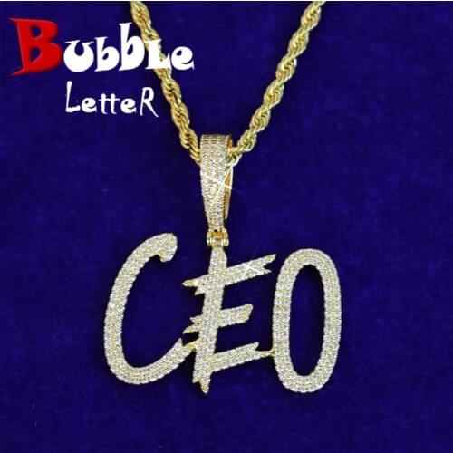 Custom Name Cursive Letters Pendant for Men Solid Back Hip Hop Jewelry