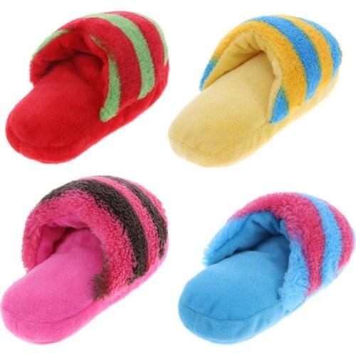 Pet Dog Squeak Plush Toys Slipper Shaped Sound Chew Play Toy for Pet Cats Puppy Teeth Cleaning Funny Squeaker Toy Dog Products