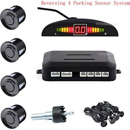 Weatherproof 4 Rear View Car Parking Sensor Reverse Backup Radar Kit with LED Display Monitor car parking system