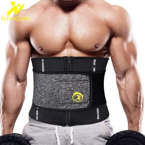 NINGMI Waist Trainer Belt Body Shaper Men Neroprene Waist Cinchers Shapewear Weight Loss Slimming Fitness Strap Modeling Belt