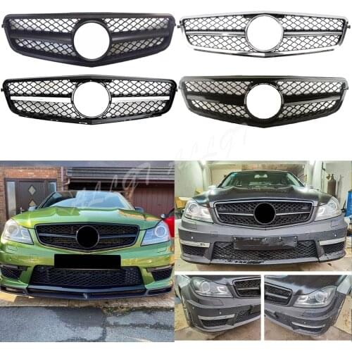 Car Front Racing Billet Bumper Grille Upper Facelift Grill Fit For Mercedes-Benz W204 C class 2008 2009 2010 2011 2012 2013 2014