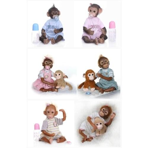 20 inch Silicone Reborn Apes Dolls 50CM Toy Monkey Baby Doll soft body cute monkey accompany toy