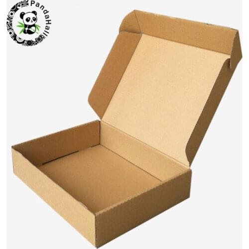 Pandahall 10 pcs Kraft Paper Folding Box Corrugated Board Box for Jewelry Gift Box Packing Beading Supplies Tan 10 Sizes