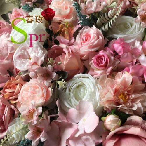 SPR-FW20923-7 Customizable Artificial Rose Flower Wall For Wedding Decoration