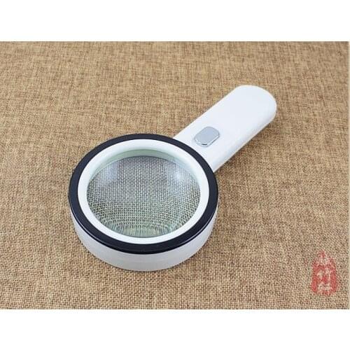 Magnifying Glass with LED Lights Handheld Illuminated HD Double Lens Reading Magnifier UV Light Jewelry Loupe 10x