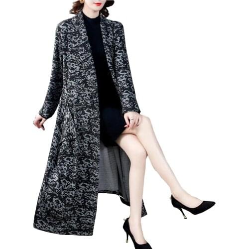 Mothers Long Jacket 2021 Autumn Fashion Casual Womens New Middle-Aged Mother Temperament Early Autumn Coat FC676