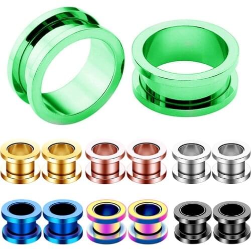 1Pair Stainless Steel 2-30mm Ear Flesh Tunnel Plug Screw Fit Ear Gauge Plug And Tunnel Expander Plug Ear Stretcher Dilatacione