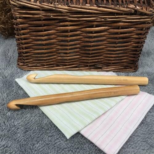 1Pcs Carbonize All Bamboo Crochet Hooks Knitting Needles 15MM Single End Hand Sewing Needles