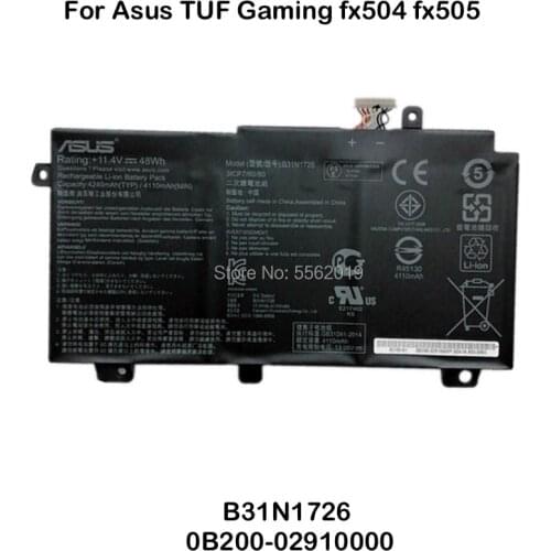 11.4V 48Wh Laptop battery for Asus TUF fx504 fx505 fx504GE fx505GE GD GM DY DD DU GT DV B31N1726 0B200 02910000 Original New hot