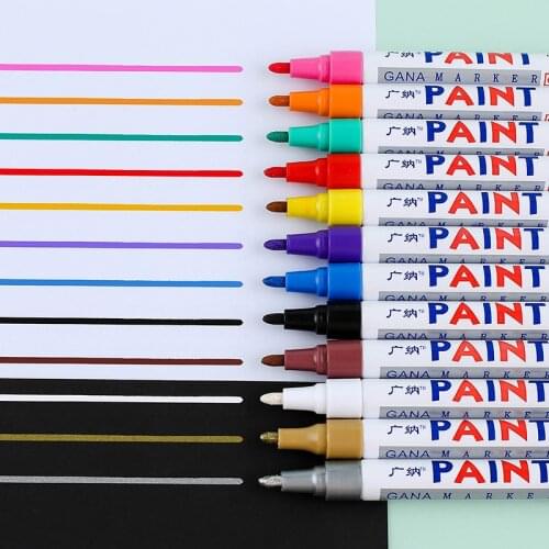 12pcs/1Set Acrylic Paint Marker Pens Permanent Art Rock Metal Glass Pebble Waterproof Painting Pens Set Art Supplies