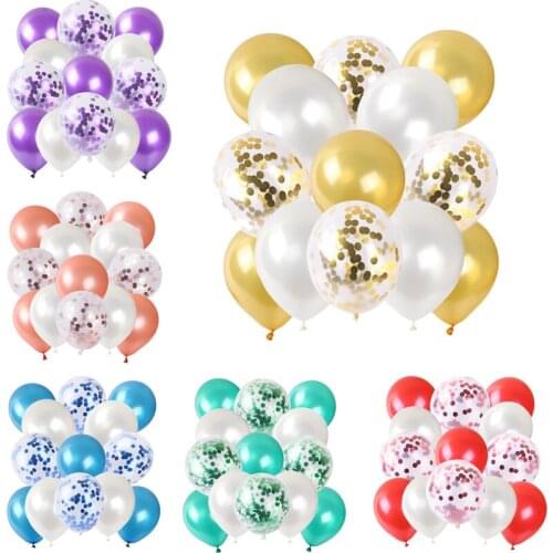 13pcs/set 12inch rose gold purple confetti latex balloons wedding birthday party decorations Baby Shower pearl globos kids toy