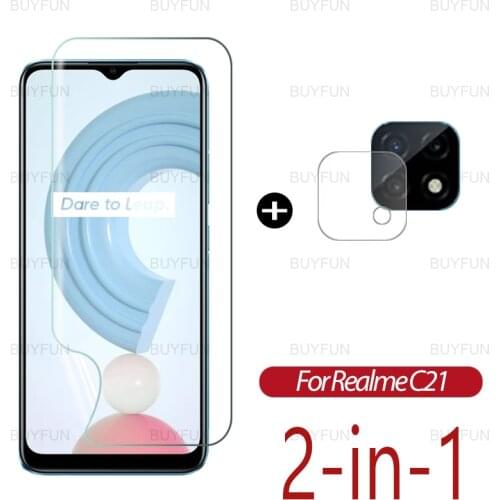 2in1 HD Front Hydrogel Film For Realme C21 6.5 inch full cover screen protector for realme c 21 21c rmx3201 camera safety glass