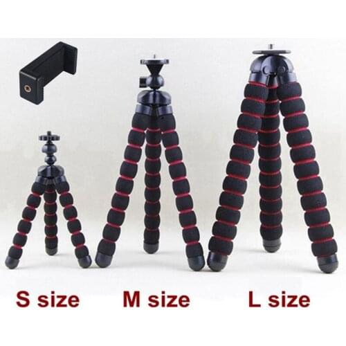 3 Sizes Flexible Tripod Tripods Holder Bracket Stand with Cell Phone Clip Mount For SLR Camera Mobile Phone Selfie Mount