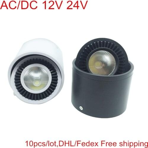AC/DC 12V 24V COB LED Downlights 5W 7W 9W 15W Surface Mounted LED Ceiling Lamps Spot Light 360 Degree Rotation Indoor light