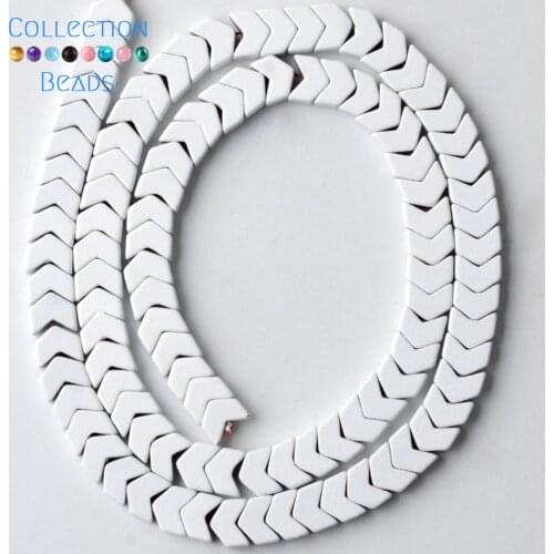 Natural Stone White Rubber Arrow Hematite Round Spacer Loose Beads For DIY Jewelry Making Necklace Bracelet Accessories 6x3mm