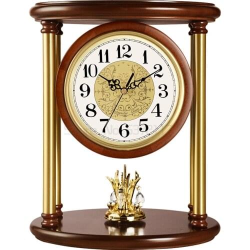 European clock solid wood decoration clock creative silent Lisheng movement table clock