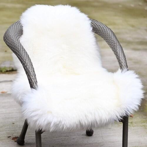 CX-D-112 70x110cm 1P Australian Hairy Carpet for Living Room Bedroom Rugs Skin Fur Plain Fluffy Area Rugs Fur Mat