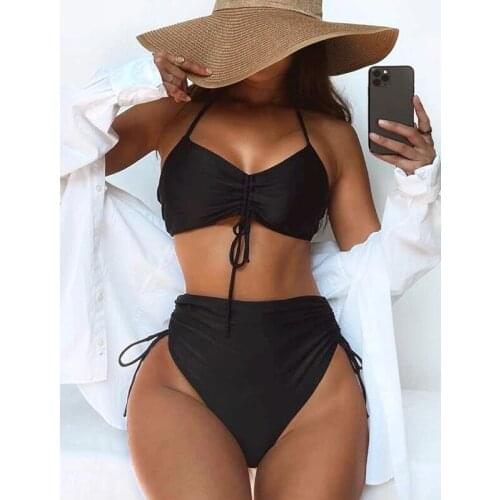 Daxiyee Black Two-piece Swimwear