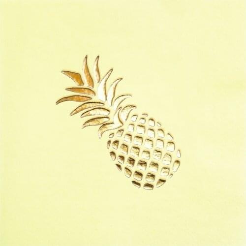 Pineapple Design Gold Foil Stamped White Luncheon Paper Napkin Birthday Party Wedding Event Bridal Baby Shower 16 pcs 33x33 cm