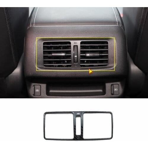 For Nissan Navara 2017-2020 Stainless Carbon Car Back Rear Air Condition outlet Vent frame Cover Trim Car Styling accessories
