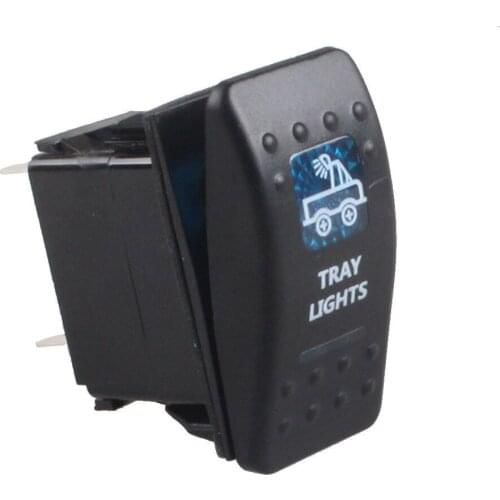 EE support Universal Car Accessories 12V 20A Bar Carling Bar Rocker Switch Blue LED TRAY Light Lamp