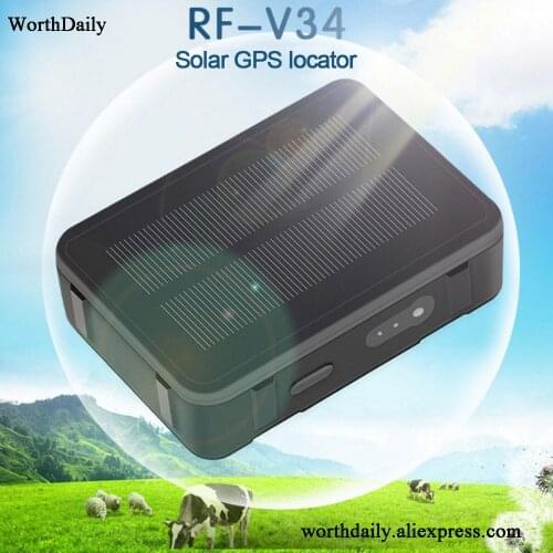 Solar GPS Tracker Power Sheep Cow Cattle RF-V34 9000mAh Waterproof GSM GPS WiFi Tracking Voice monitoring Anti-remove SOS Alarm