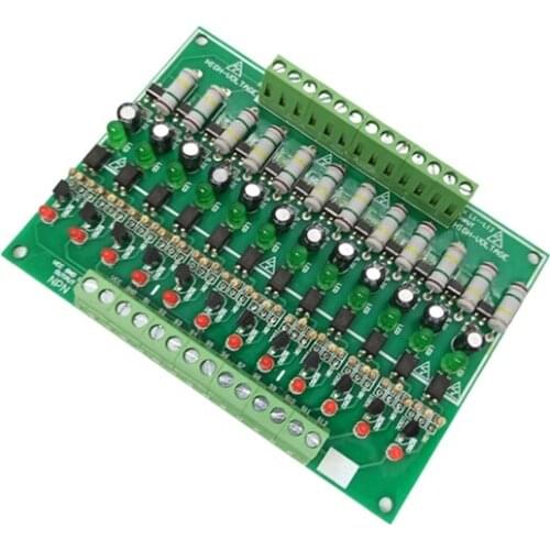 12-Way 220V Optocoupler Isolation Module/220V Detection Module/AC Current Detection/Card Guide Rail