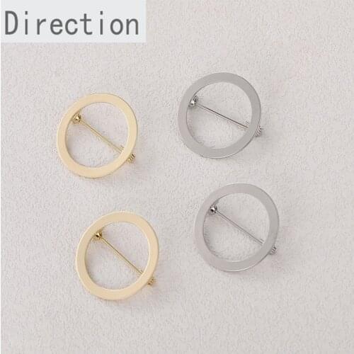 14k gold preserving color ring brooch hollow round pin diy hand-made homemade basic accessories materials