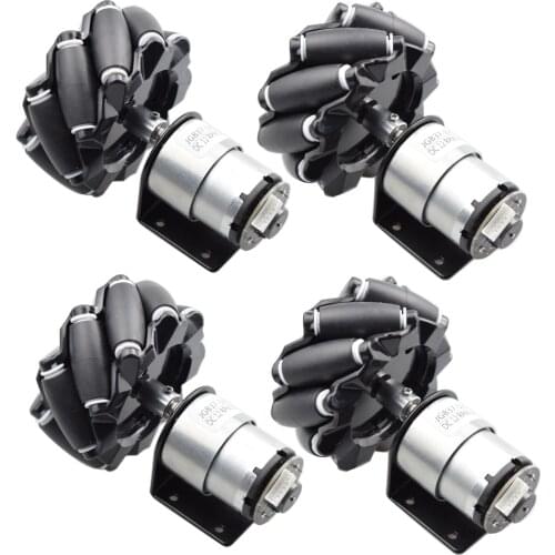 10KG Load 80mm Omni Mecanum Wheel with 4pcs 12V DC Speed Encoder Motor for Arduino Raspberry Pi DIY Robot Car STEM Toy Parts