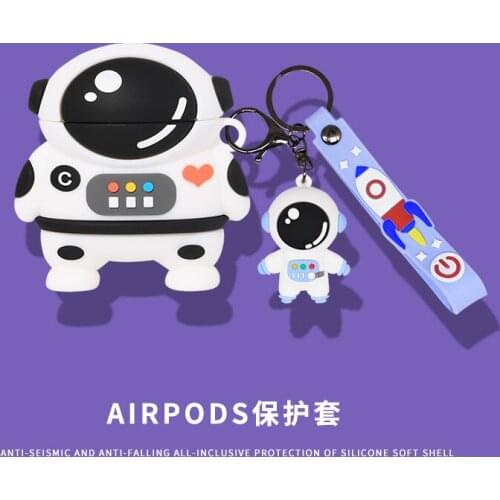 Spaceman Airpod Cases with Key Chain Air Pod Case Airpods Cute 3d Silicone Cover Case
