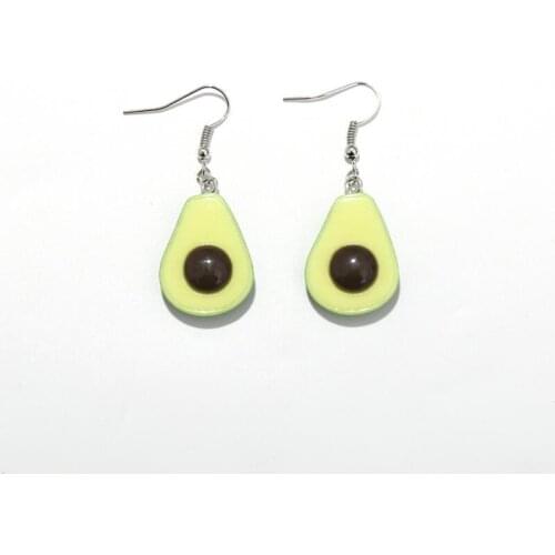 Summer Holiday Fruit Jewelry 2021 ins Funny Avocado Drop Earrings for girl women Creative Food Earrings Girlfriend birthday gift