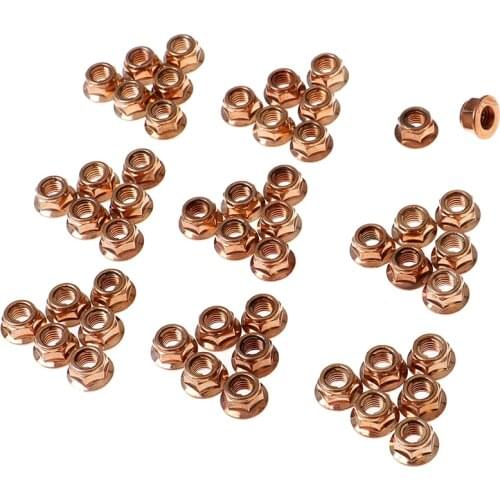 50 Pieces Of Exhaust Nut M8 SW 13 Copper Nut