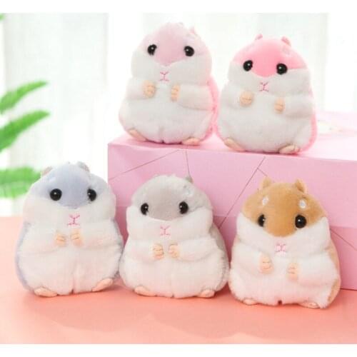 Cute Hamster Soft Stuffed Toys New Keychain Ring Pendant Plush Toys 6 Colors Kawaii Animal Plush Doll Festival Gift for Children