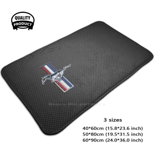 3D Soft Non-Slip Mat Rug Carpet Foot Pad American Car Logo Carbon Power Vintage Muscle Horses Muscle Car