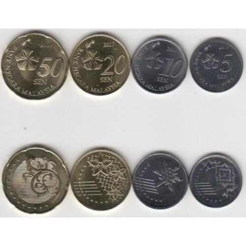 A Set of 4 Malaysian Coins Brand New 100% Authentic Original Coin Collectibles UNC