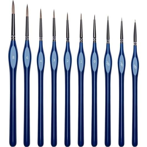 10Pcs Numbers Oil Paint Pen Brushes Set Nylon Painting Brush Long Oil Acrylic Brush Watercolor Pen N010