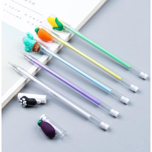 40 Pcs Neutral Pen Korean Cartoon Gel Pens for Writing Stationery Pen Cat Claw Black Water Brush Student Supplies Wholesale