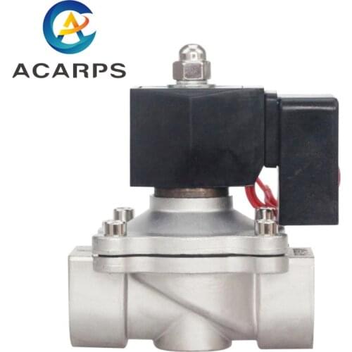 Normally Closed 1.5inch Solenoid Valve DN40 110v AC24v Stainless Steel With DIN Non Hot Plastic Coil