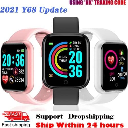 Y68 Update Smart Watch DIY Faces Control Music Men Women D20 Fitness Bracelet Sport Smartwatch For Android IOS PK amzfit Mi Band