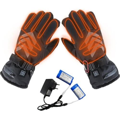 Electric Heated Gloves Waterproof Temperature Adjustment Lithium Batteries Gloves For Motorcycle Skiing Climbing Driving