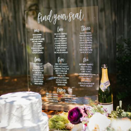 Personalized Wedding Welcome Sign Wedding Table Number Guest List Clear Acrylic Wedding Welcome Sign Board Find Your Seat