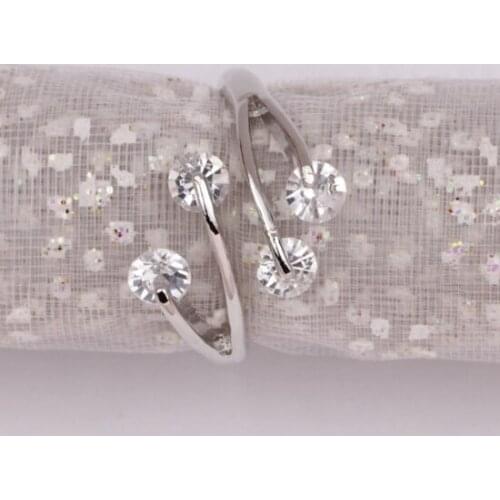 R015 Korean fashion high quality branches ring elegant round zircon ring Adjustable Size