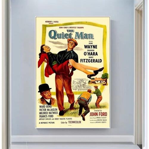 V0858 The Quiet Man Vintage Classic Movie Wall Silk Cloth HD Poster Art Home Decoration Gift