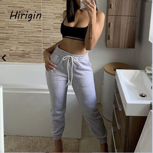 2020 spring casual Elastic Waist Sweatpants Trouser sport pants High Waist Pencil Pants soft family pants running workout pants