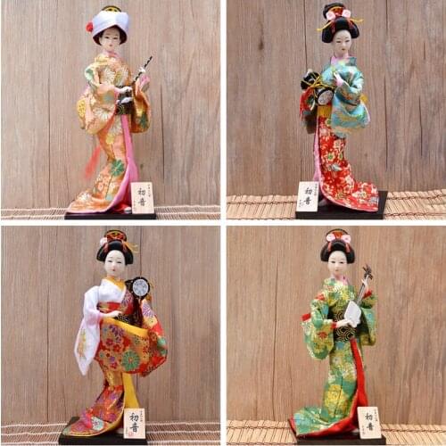 30cm Japanese Kimonos Dolls Traditional Japanese Geisha Figurines Statues Ornaments Home Restaurant Desktop Decoration Gifts